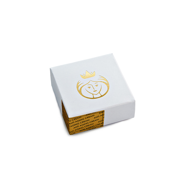white box for anti aging cream with gold logo