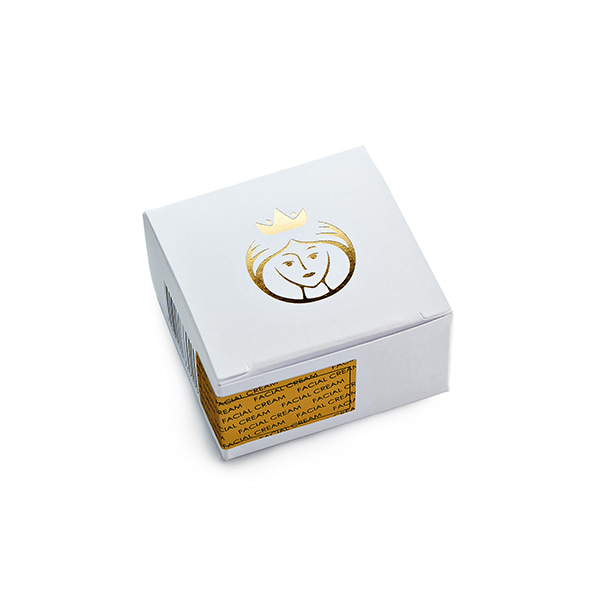 white box with gold logo for face cream